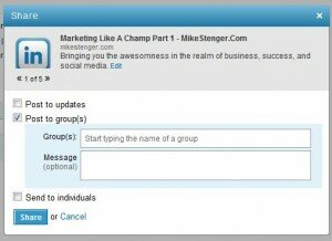 Linkedin sharing tool 