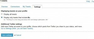 LinkedIn Twitter App Settings