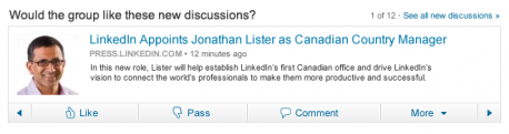 LinkedIn Voting buttons