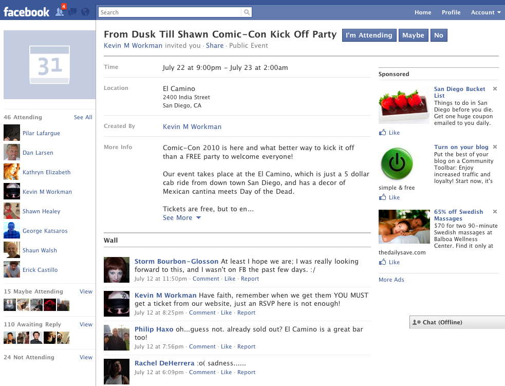 Facebook's New Event Pages