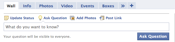 facebook ask questions wall