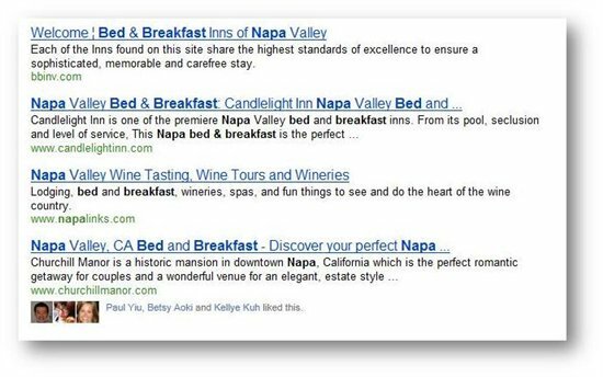 Bing extends facebook likes in results