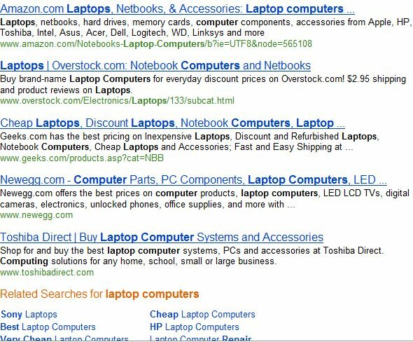 Bing search results for overstock on laptop computers