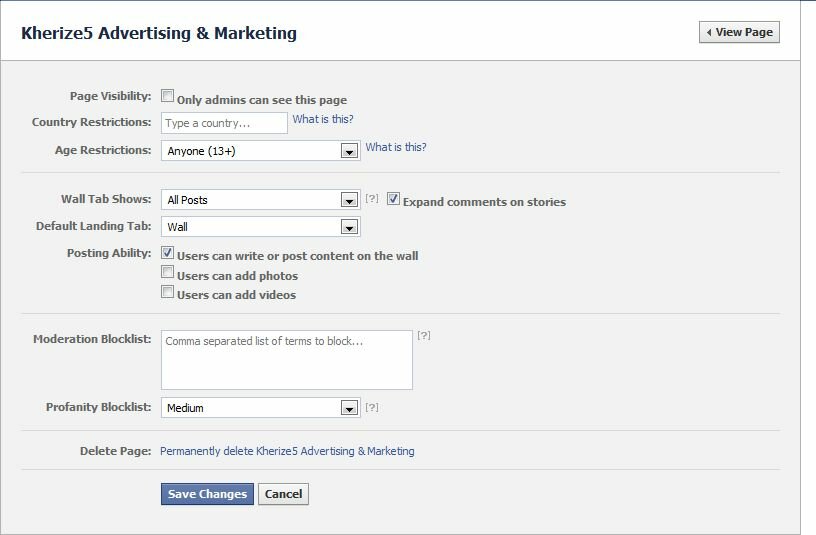 edit facebpok page 