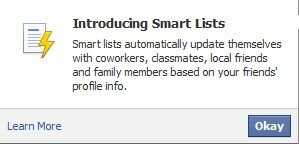 Facebook Smart Lists