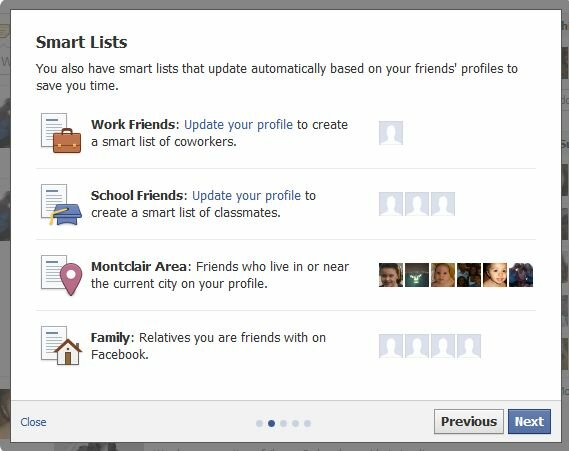 Smart Lists in Facebook