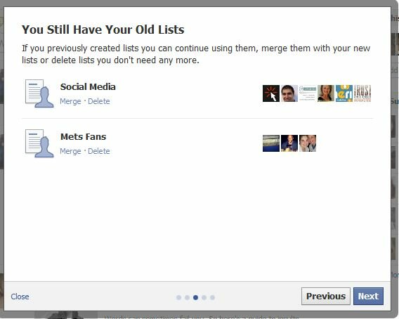 Facebook Old Lists